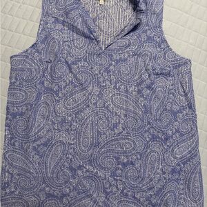 Talbots Blue Paisley Sleeveless Blouse